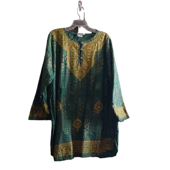 Unisex Dashiki African Star Gold Thread One Size Drum Circle Boho Performance - Picture 12 of 15